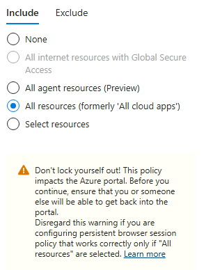 Esercizio 1 – Passo 4 – Creare la Conditional Access Policy per la MFA