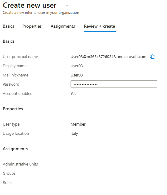 Esercizio 3 – Passo 2 – Creazione di USER03 e primo accesso da SEA-DEV3