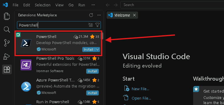 Esercizio 4 – Passo 2 – Abilitare la modalità "PowerShell ISE" in VS Code