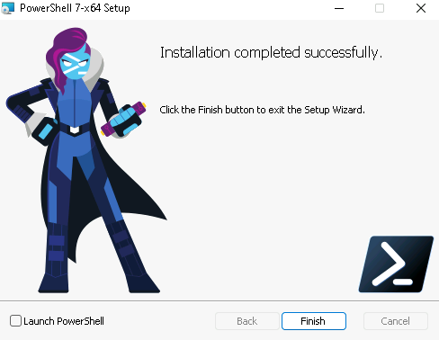 Esercizio 4 – Passo 1 – Installazione di PowerShell 7 completata