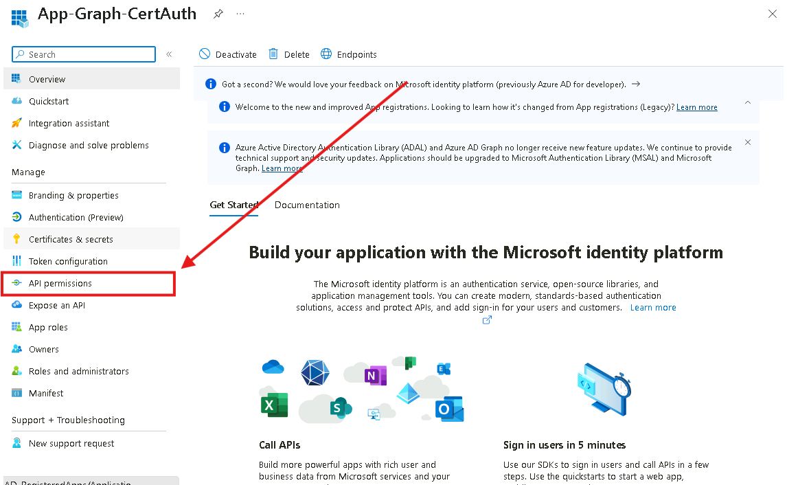 Esercizio 5 – Passo 1 – Registrazione della nuova Enterprise Application (App ID)