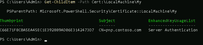 Esercizio 5 – Passo 3 – Importazione del certificato PFX sulla VM