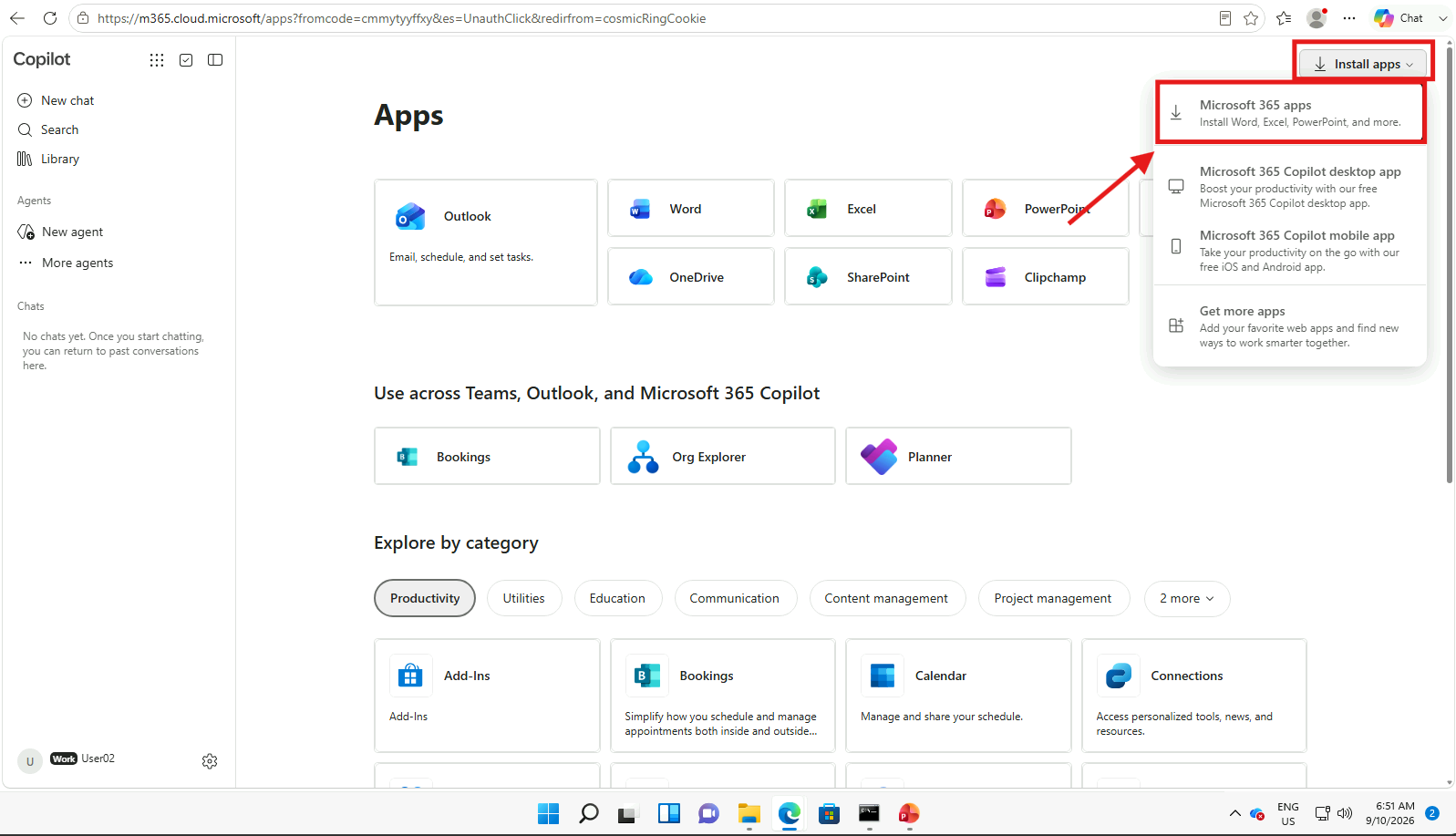 Esercizio 6 – Passo 1 – Installazione app Microsoft 365 e Cloud Join