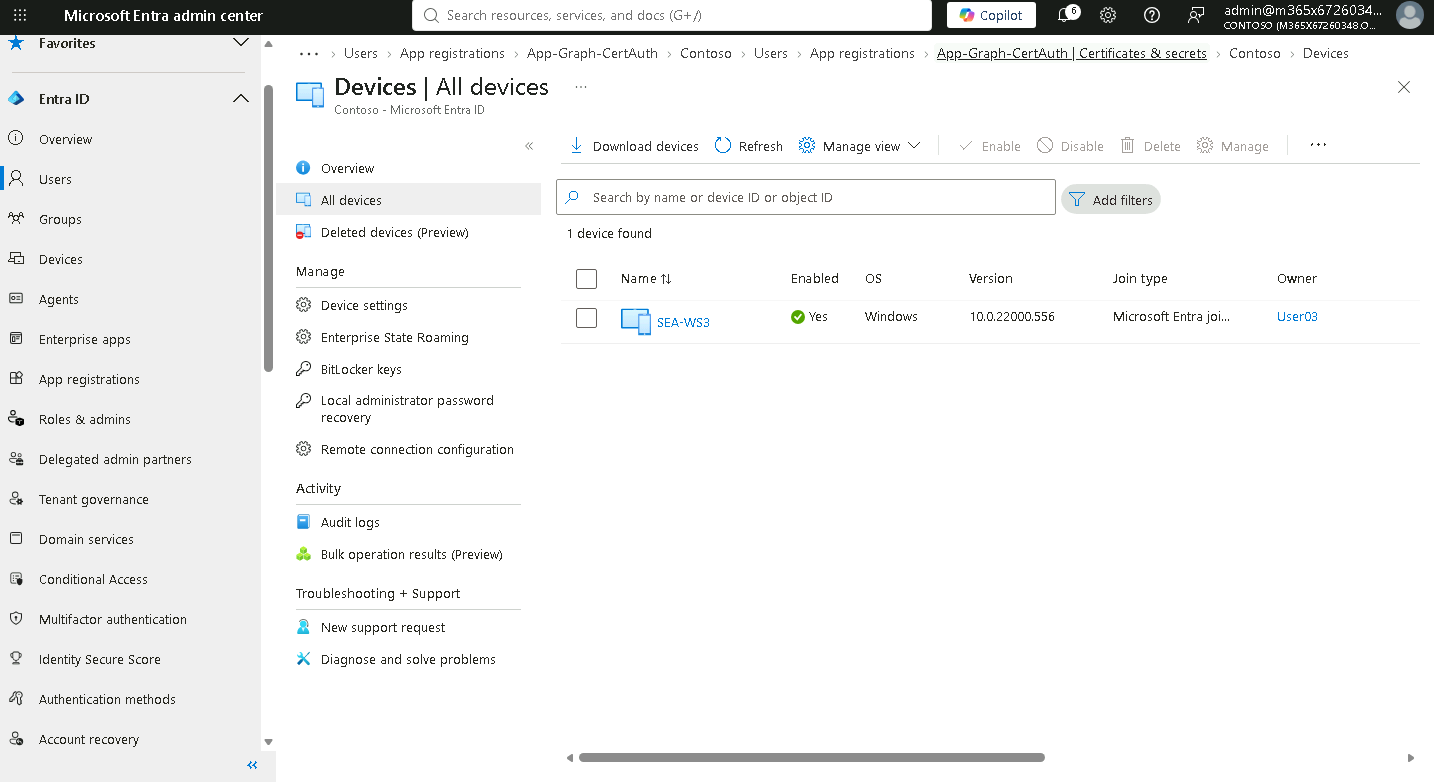 Esercizio 6 – Passo 1 – Installazione app Microsoft 365 e Cloud Join