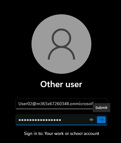 Esercizio 6 – Passo 2 – Primo accesso con User02 (utente non amministratore)