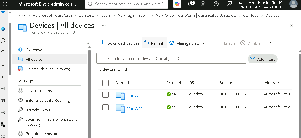Esercizio 6 – Passo 1 – Installazione app Microsoft 365 e Cloud Join