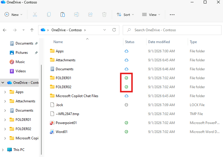Esercizio 1 – Passo 2 – Copia dei file da Modulo2/Dati sulla root di OneDrive