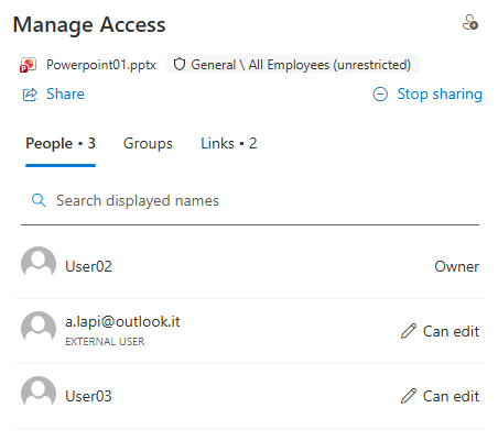 Esercizio 1 – Passo 6 – Gestione degli accessi condivisi (Manage Access)