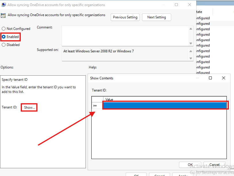 Esercizio 1 – Passo 10 – Configurazione delle policy OneDrive tramite GPEDIT (da SEA-DEV3, User03)