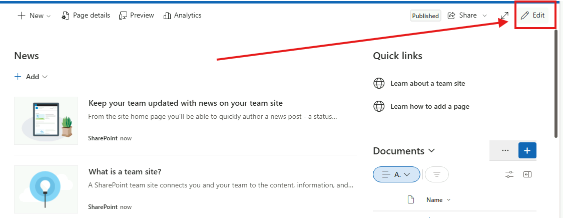 Esercizio 5 – Passo 2 – Modifica della Home Page