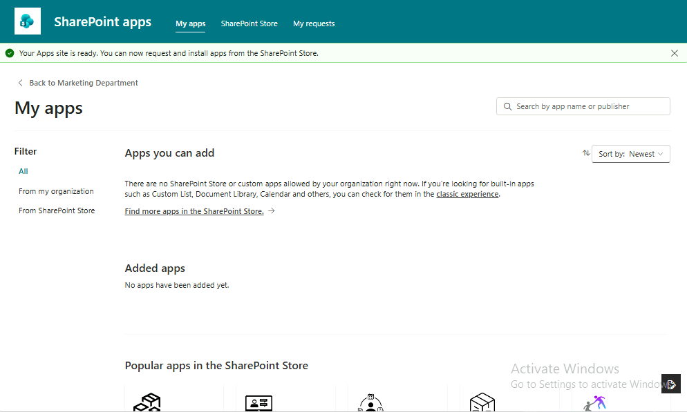 Esercizio 7 – Passo 3 – Add an App