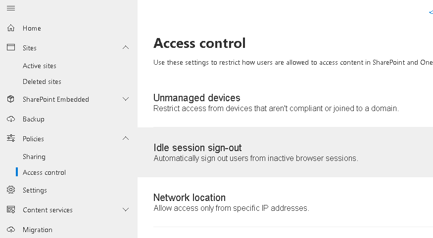 Esercizio 2 – Passo 3 – Access Control: Idle session sign-out