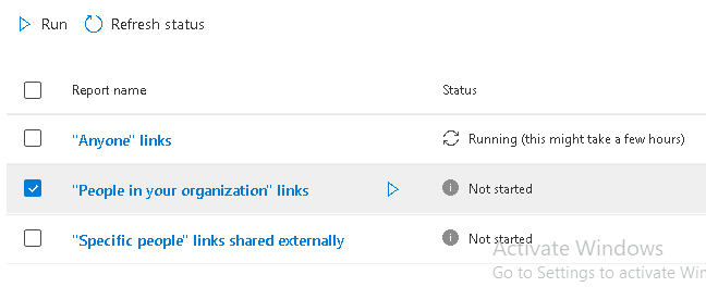 Esercizio 5 – Passo 2 – Report Data Access Governance: Sharing Links