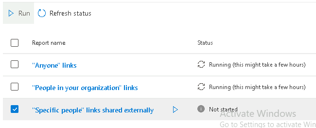 Esercizio 5 – Passo 2 – Report Data Access Governance: Sharing Links