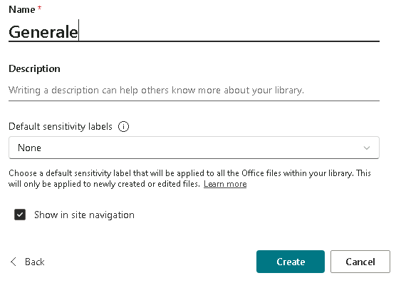 Esercizio 3 – Passo 2 – Creazione delle document library