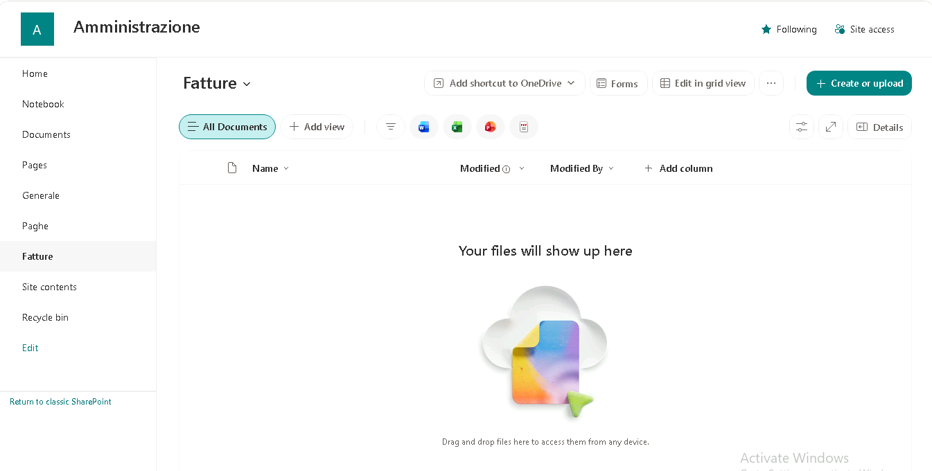Esercizio 3 – Passo 2 – Creazione delle document library