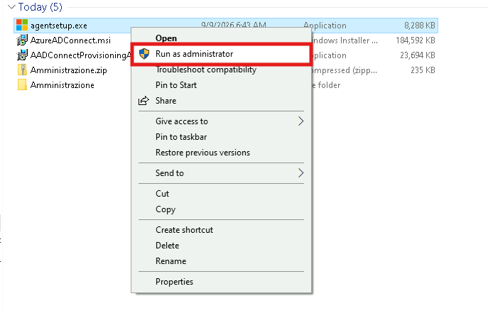 Esercizio 3 – Passo 3 – Installazione del Migration Agent