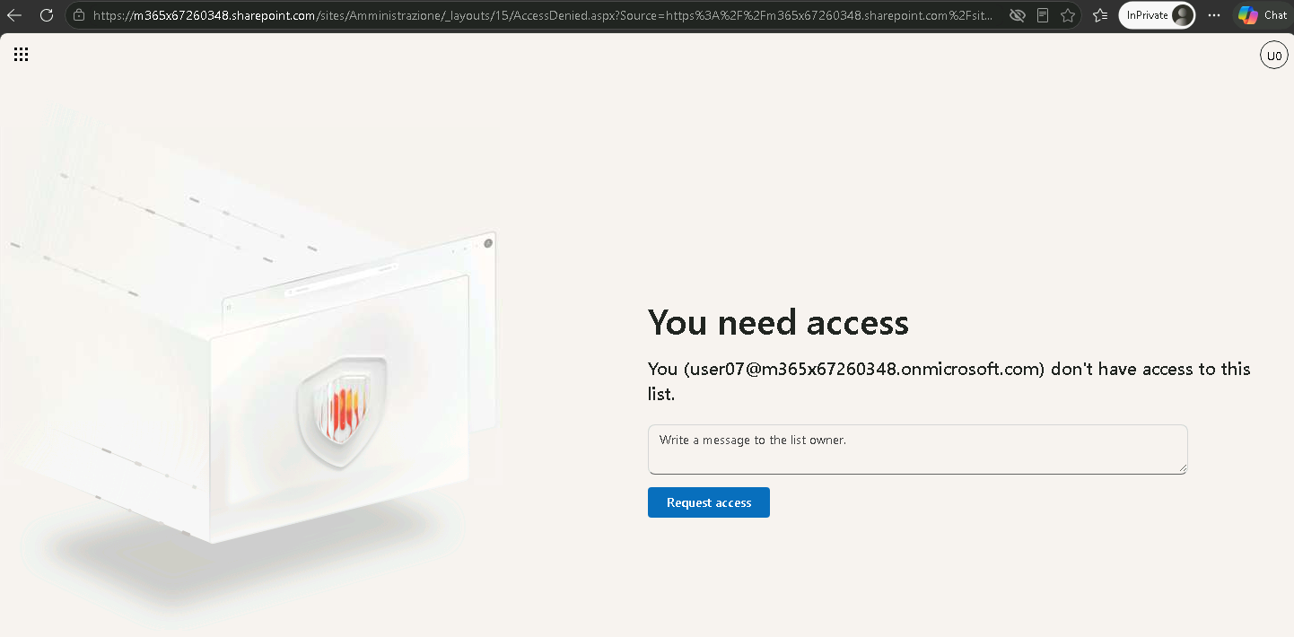 Esercizio 4 – Passo 8 – Verifica lato user07